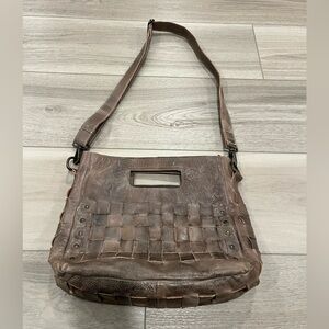 Bed Stu Orchid Studded Leather Satchel Purse/Bag